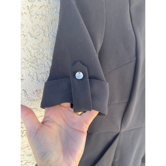 Asos Womens Black Shorts Sleeve Cuffed Dress with Pockets - 4 - Picture 5 of 7